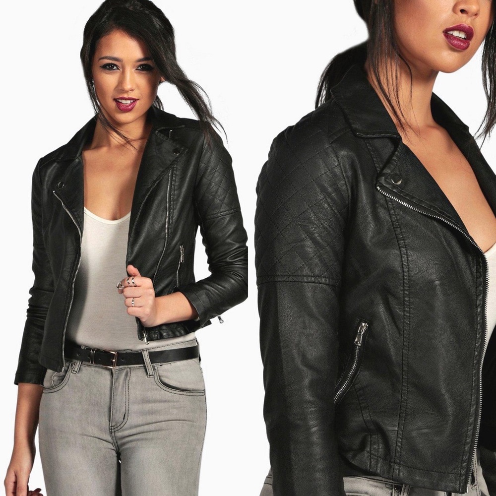 Faux Leather Biker Jacket